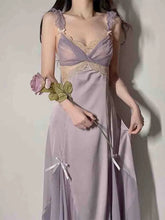 BXOXO Spring Sexy Silk Strap Dress Women French Elegant Party Fairy Dress Backless Lace Long Dresses Women Court Vintage Korean